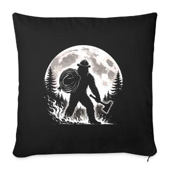 Pompier Bigfoot - Housse de coussin décorative 45 x 45 cm - noir - Devant