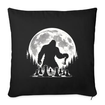 Bigfoot Chess Player - Sofa pillowcase 17,3'' x 17,3'' (45 x 45 cm) - black - Front