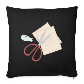 Studio de papier motif de ciseaux créatifs - Housse de coussin décorative 45 x 45 cm - noir - Devant