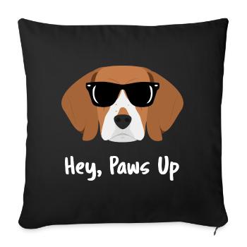 Beagle Dog Love Colorful Pop Art Portrait - Sofa pillowcase 17,3'' x 17,3'' (45 x 45 cm) - black - Front