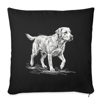 Labrador Sketch White – Minimalist Design - Sofa pillowcase 17,3'' x 17,3'' (45 x 45 cm) - black - Front