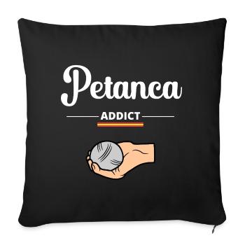 Petanque Addict Spanien - Sofakissenbezug 45 x 45 cm - Schwarz - Vorne