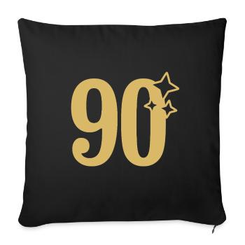 90th Birthday 90th Anniversary Gold Star - Sofa pillowcase 17,3'' x 17,3'' (45 x 45 cm) - black - Front