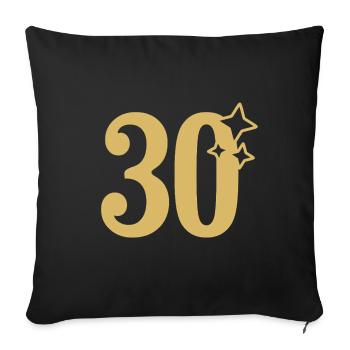 30th Birthday 30th Anniversary Gold Star - Sofa pillowcase 17,3'' x 17,3'' (45 x 45 cm) - black - Front