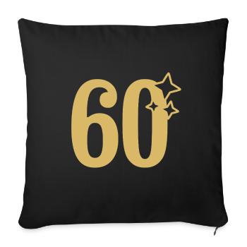 60th Birthday 60th Anniversary Gold Star - Sofa pillowcase 17,3'' x 17,3'' (45 x 45 cm) - black - Front