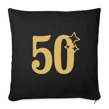 50th Birthday 50th Anniversary Gold Star - Sofa pillowcase 17,3'' x 17,3'' (45 x 45 cm) - black - Front