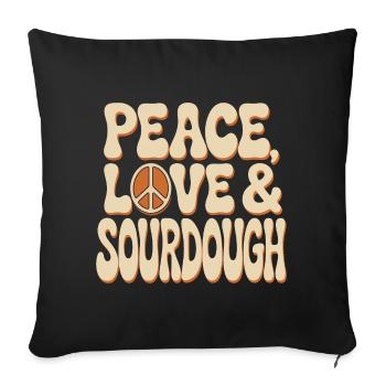 Friedensliebe Sauerteig - Sofakissenbezug 45 x 45 cm - Schwarz - Vorne