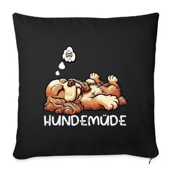 Hundemüde Cocker Spaniel Cockerhund Cockerbesitzer - Sofakissenbezug 45 x 45 cm - Schwarz - Vorne