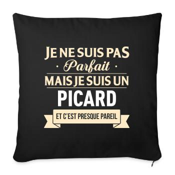 Je Ne Suis Pas Parfait Mais Je Suis Un Picard E... - Housse de coussin décorative 45 x 45 cm - noir - Devant