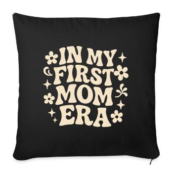 First Mother's Day Mom Gift Idea Family Groovy - Sofa pillowcase 17,3'' x 17,3'' (45 x 45 cm) - black - Front