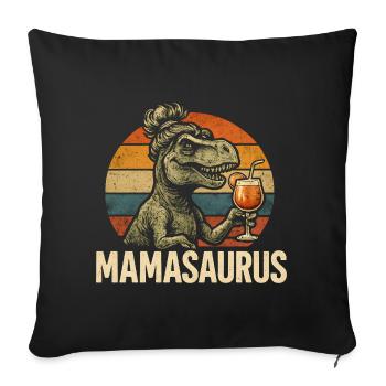 Mamasaurus Mom Mom Gift Idea Humor Funny - Sofa pillowcase 17,3'' x 17,3'' (45 x 45 cm) - black - Front