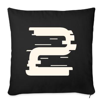 2 - Sofakissenbezug 45 x 45 cm - Schwarz - Vorne