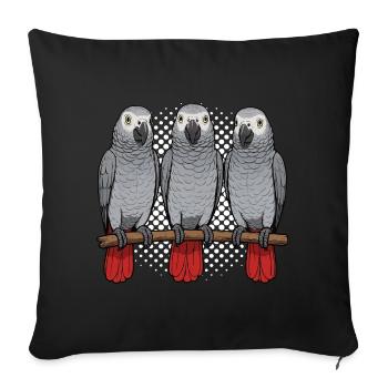 African grey parrot parrot owner parrot keeper - Sofa pillowcase 17,3'' x 17,3'' (45 x 45 cm) - black - Front
