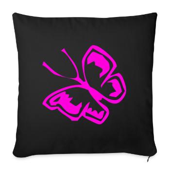 Papillon - Housse de coussin décorative 45 x 45 cm - noir - Devant