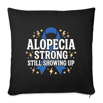 Sensibilisation à l’alopécie Perte de cheveux à l’alopécie areata - Housse de coussin décorative 45 x 45 cm - noir - Devant