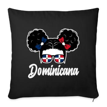 Dominikanische Republik Flagge Dom Rep Stolz - Sofakissenbezug 45 x 45 cm - Schwarz - Vorne