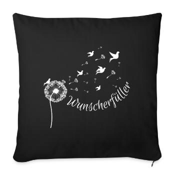 Wunscherfüller - Wortschätze - vergessene Wörter - Sofakissenbezug 45 x 45 cm - Schwarz - Vorne