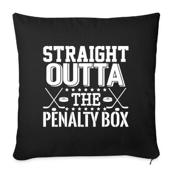 Straight Outta The Penalty Box - Sofa pillowcase 17,3'' x 17,3'' (45 x 45 cm) - black - Front
