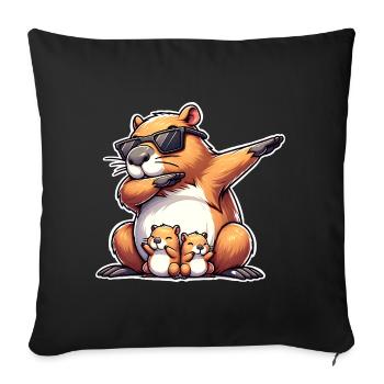 Capybara Papa - Sofakissenbezug 45 x 45 cm - Schwarz - Vorne