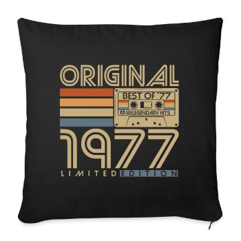 1977 Vintage Vintage Rétro Cadeau d’anniversaire - Housse de coussin décorative 45 x 45 cm - noir - Devant