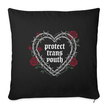 Pride Month LGBT - Protect Trans Youth - Sofa pillowcase 17,3'' x 17,3'' (45 x 45 cm) - black - Front