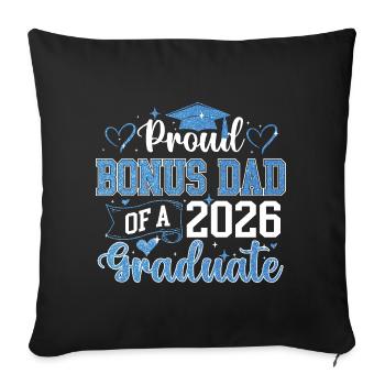 Promotion 2026 de Proud Bonus Dad - Housse de coussin décorative 45 x 45 cm - noir - Devant