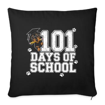 101 jours d’école teckel lunettes pattes mignons - Housse de coussin décorative 45 x 45 cm - noir - Devant