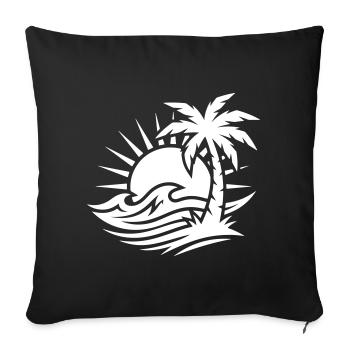 Océan Palm Tree Beach - Housse de coussin décorative 45 x 45 cm - noir - Devant