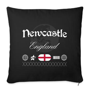 Souvenir de voyage streetwear de Newcastle, Angleterre - Housse de coussin décorative 45 x 45 cm - noir - Devant
