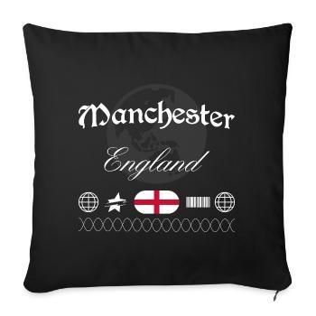 Manchester England Streetwear Travel Souvenir - Sofa pillowcase 17,3'' x 17,3'' (45 x 45 cm) - black - Front
