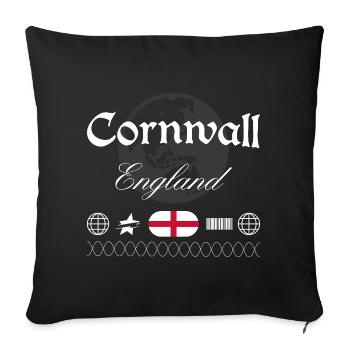 Cornwall England Streetwear Travel Souvenir - Sofa pillowcase 17,3'' x 17,3'' (45 x 45 cm) - black - Front