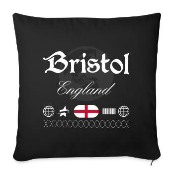 Souvenir de voyage streetwear de Bristol, Angleterre - Housse de coussin décorative 45 x 45 cm - noir - Devant