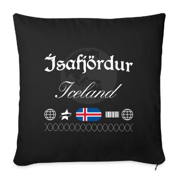 Ísafjörður Island Streetwear Reise Souvenir - Sofakissenbezug 45 x 45 cm - Schwarz - Vorne