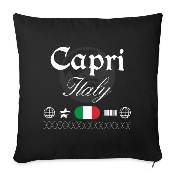 Souvenir de voyage streetwear Capri Italie - Housse de coussin décorative 45 x 45 cm - noir - Devant