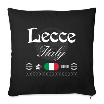 Souvenir de voyage streetwear à Lecce Italie - Housse de coussin décorative 45 x 45 cm - noir - Devant