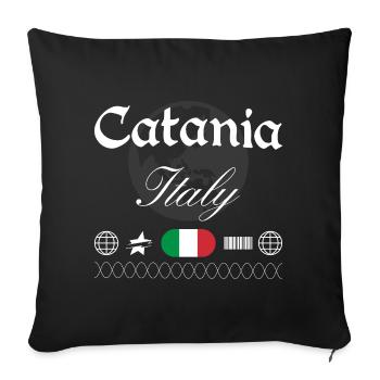 Catania Italien Streetwear Reise Souvenir - Sofakissenbezug 45 x 45 cm - Schwarz - Vorne