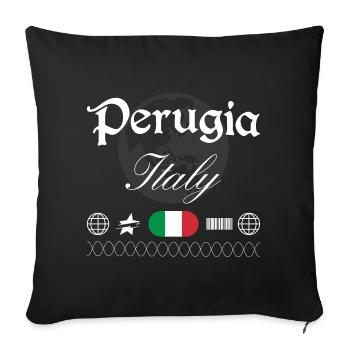 Souvenir de voyage streetwear de Perugia Italy - Housse de coussin décorative 45 x 45 cm - noir - Devant