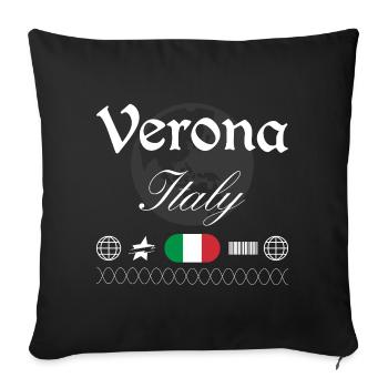 Souvenir de voyage streetwear à Vérone, Italie, - Housse de coussin décorative 45 x 45 cm - noir - Devant