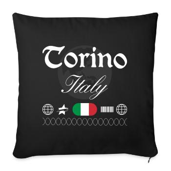 Turin Italien Streetwear Reise Souvenir - Sofakissenbezug 45 x 45 cm - Schwarz - Vorne