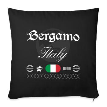 Souvenir de voyage streetwear de Bergame, Italie - Housse de coussin décorative 45 x 45 cm - noir - Devant