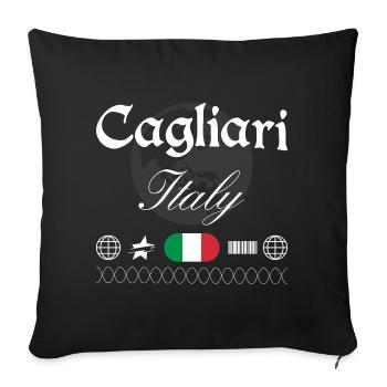 Cagliari Italien Streetwear Reise Souvenir - Sofakissenbezug 45 x 45 cm - Schwarz - Vorne