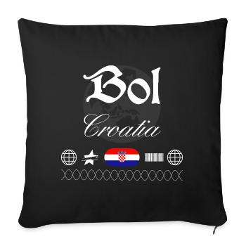 Bol Croatia Streetwear Travel Souvenir - Sofa pillowcase 17,3'' x 17,3'' (45 x 45 cm) - black - Front