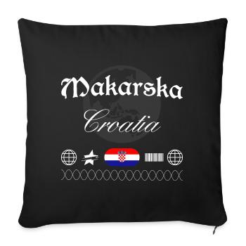 Makarska Kroatien Streetwear Reise Souvenir - Sofakissenbezug 45 x 45 cm - Schwarz - Vorne