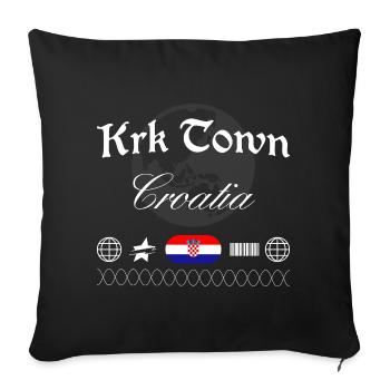 Krk Croatia Streetwear Travel Souvenir - Sofa pillowcase 17,3'' x 17,3'' (45 x 45 cm) - black - Front