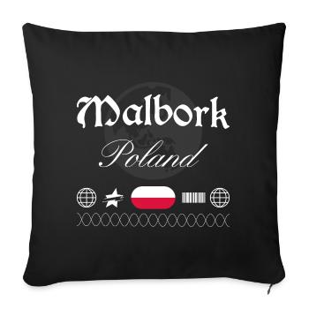 Souvenir de voyage de Malbork Poland Streetwear - Housse de coussin décorative 45 x 45 cm - noir - Devant