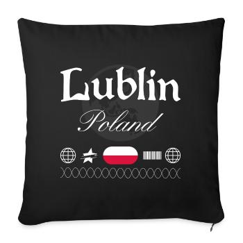 Souvenir de voyage streetwear Lublin, Pologne - Housse de coussin décorative 45 x 45 cm - noir - Devant