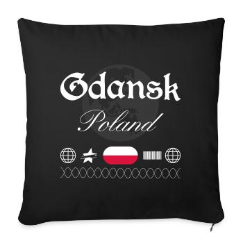 Danzig Polen Streetwear Reise Souvenir - Sofakissenbezug 45 x 45 cm - Schwarz - Vorne