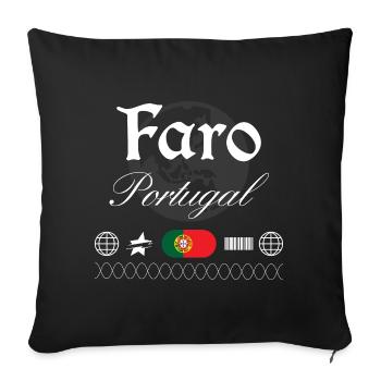 Faro Portugal Streetwear Reise Souvenir - Sofakissenbezug 45 x 45 cm - Schwarz - Vorne