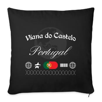 Viana do Castelo Portugal Streetwear Souvenir - Sofakissenbezug 45 x 45 cm - Schwarz - Vorne
