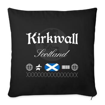 Souvenir de voyage pour les vêtements urbains de Kirkwall Scotland - Housse de coussin décorative 45 x 45 cm - noir - Devant